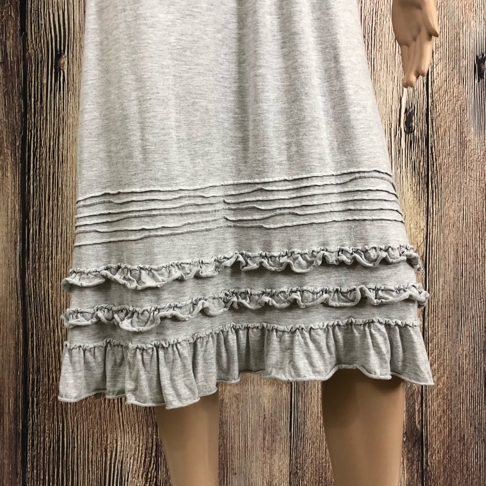 J Crew Midi Grey Ruffle Hem Dress - Picture 5 of 11